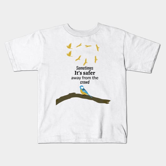 Nature Explorer Bird lover Introvert Design Kids T-Shirt by Syressence